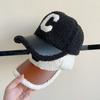 Autumn Winter Women Letter Embroidered Lamb Wool Baseball Cap Outdoor Leisure Teddy Warm and Cold Proof Duck Tongue Hat
