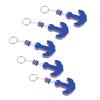 5 Pieces Marine Outboard Floating Keyring Sailing Kayak Fishing-Anchor Shaped Blue