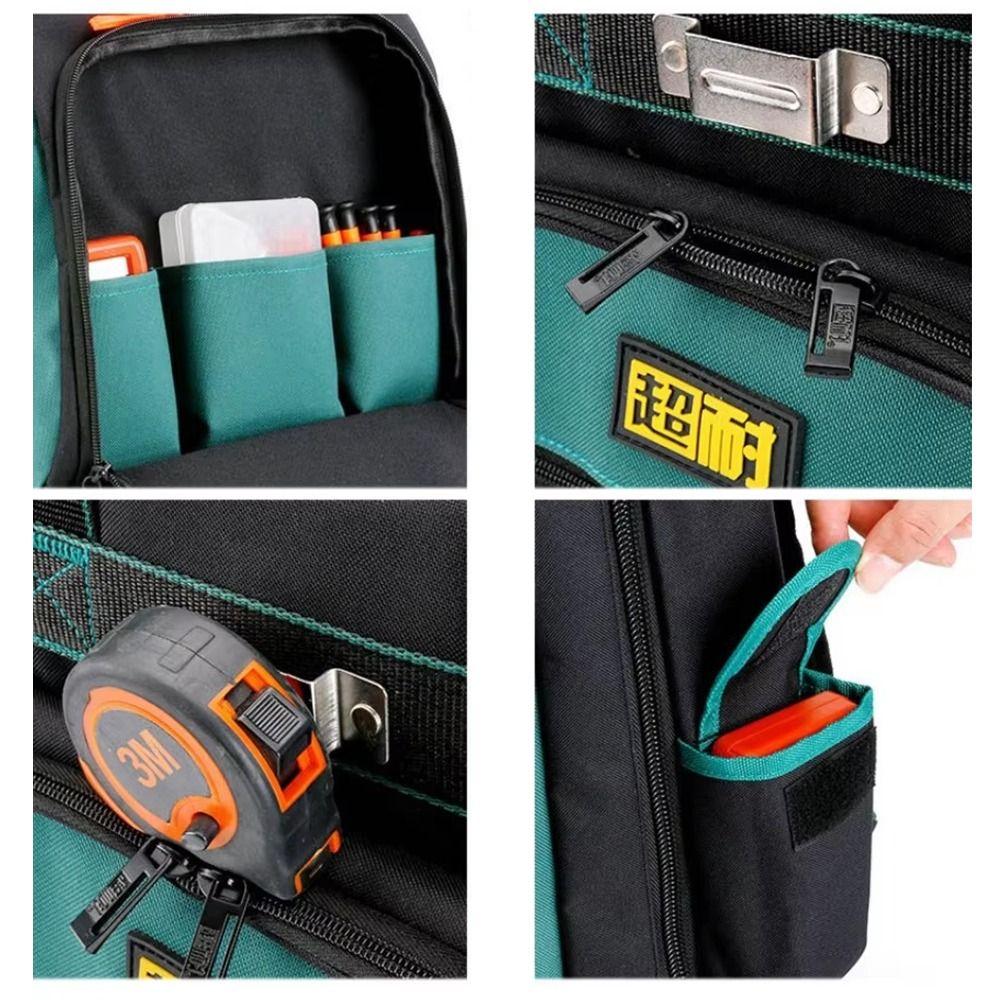 Multi-Pocket Woodworking Bag Waterproof Electrician Toolbag Electrician Backpack  Woodworking