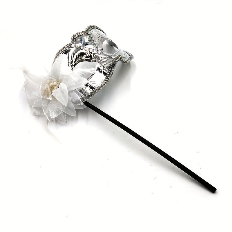 1 Pc Halloween Mask Venetian Carnival Side Flower Holding Mask Masquerade Party Stage Performance Plastic Mask