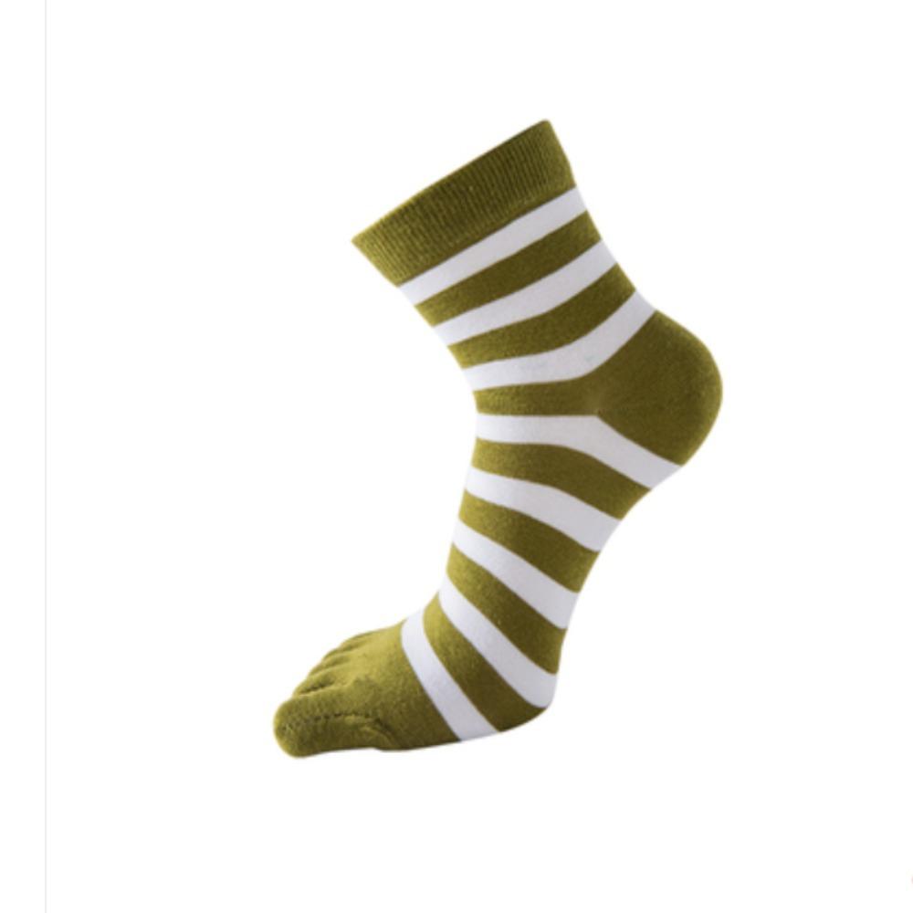 Cozy Colorful Female Hosiery Girls Women Fashion Full Toe Socks Cotton Sock Stripe Toe Separated