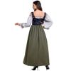 Halloween Scottish Colonial Manor Maid Costume, European Medieval Retro Court Dress