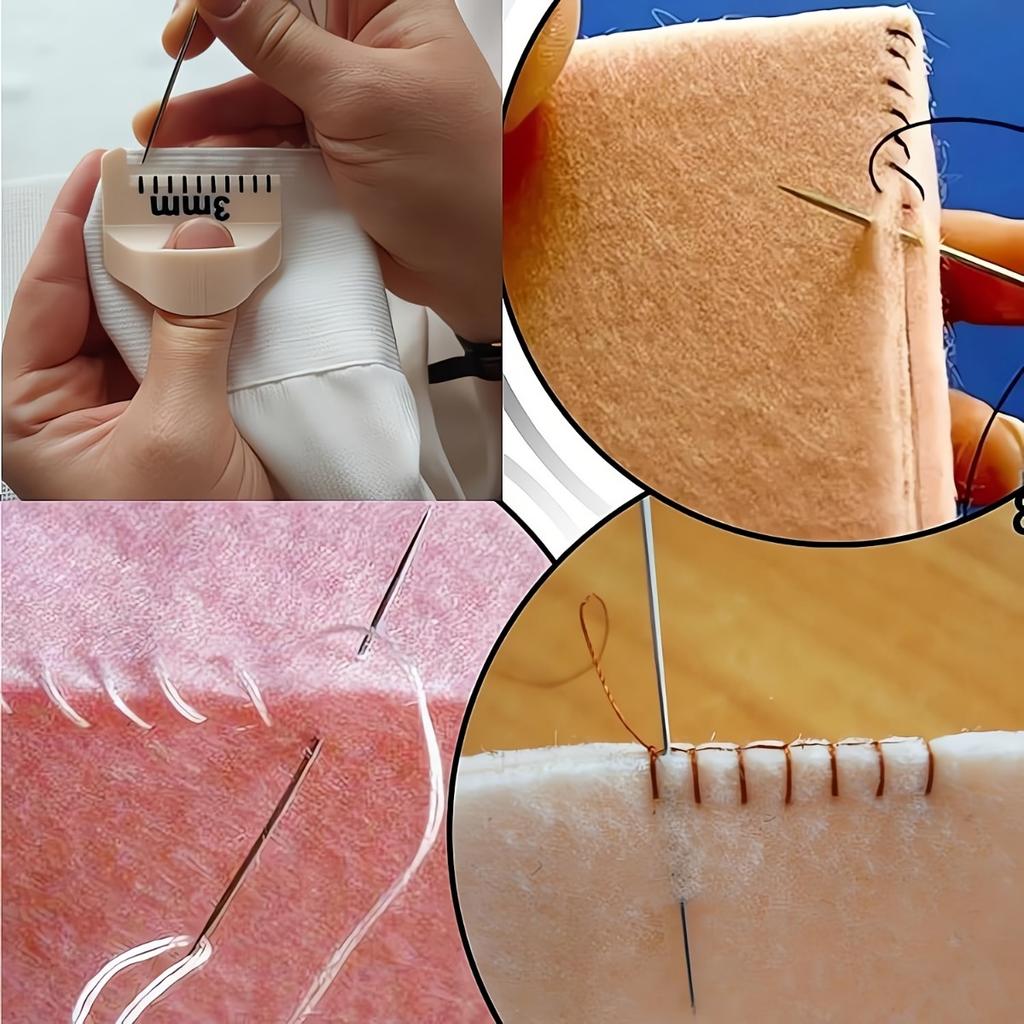 Simple Stitching Tools - Durable Plastic Edge Stitch Lock and Sewing Tools for Beginners and Seniors, 4mm and 3mm Spacing, Perfect for DIY Hand