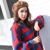 Sweater Pullover for Women Loose Korean Version Autumn and Winter Loose Stripe Knitwear Pullover Women Tops