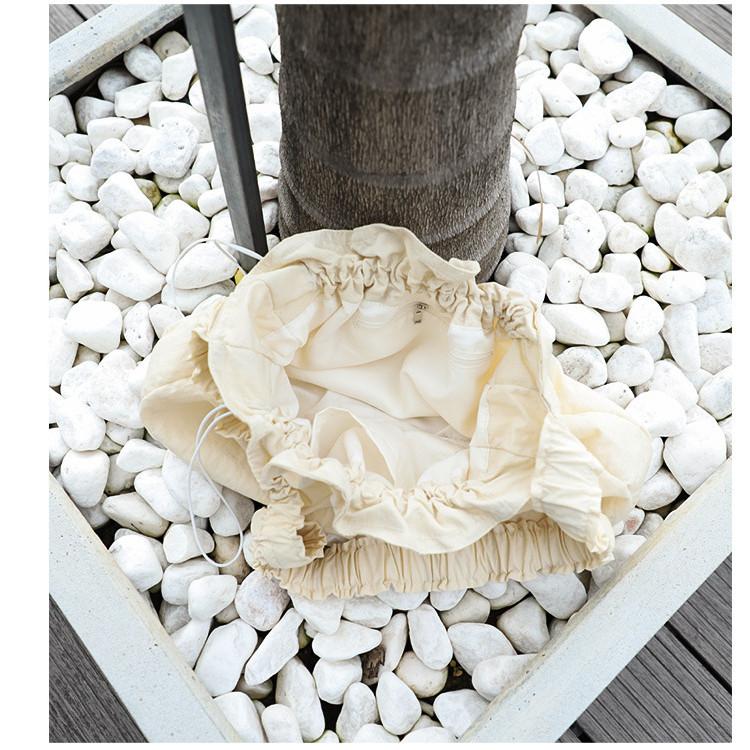 IELGY Japanese Casual Nylon Shoulder Simple Pleated Canvas Drawstring Messenger Women's Bag