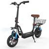 iScooter IScooter I12 Electric Scooter with Seat for Adults, 500W, 12 Inch, Dual Suspension, for City Commuting, with Basket-Black- NO ABE.,Black