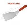 Stainless Steel Wooden Handle Pancake Spatula Cake Pizza Steak Iron Plate Barbecue Home Kitchen Restaurant Cooking Tools