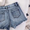 Cross-Border European & American Sexy Casual High-Waisted Plus Size Ripped Denim Shorts for Women