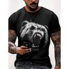 Animal Pattern Mens T Shirt 3D Barbarian Bear Short Sleeve Fashion Personalized T Shirt Loose Oversized T Shirt Men's Clothing
