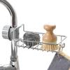 Faucet Storage Rack Kitchen Stainless Steel Sink Storage Rack Household Sponge Cloth Dishwashing and Draining Rack, Hanging Basket