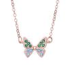New Colored Zircon Butterfly Necklace for Women's Light Luxury New Style High-end Jewelry Clavicle Chain