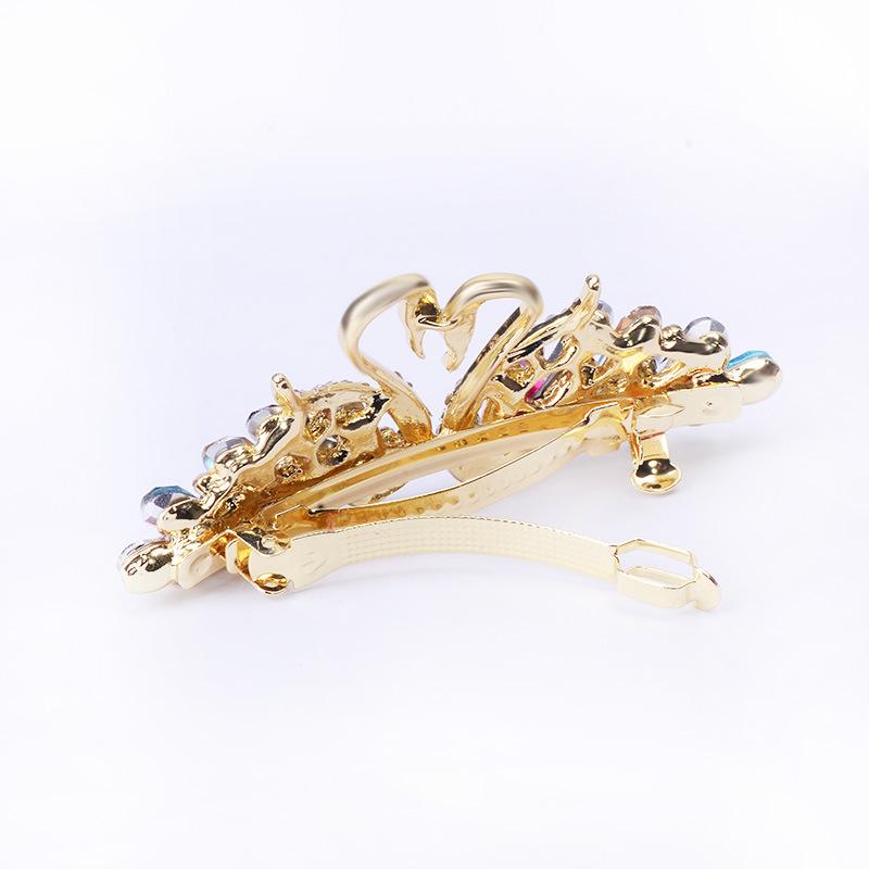 Double Swan Hairpin Clip Net White Wild Top Clip Headdress Fashion Girl Lady Hair Accessories