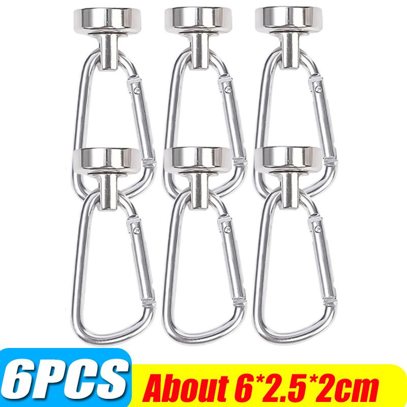 1/3/6 шт. Крепкий неодимовый магнитный крючок, сверхпрочный, вращающийся на 360°, карабин, магнитные крючки для дома, кухни, ванной комнаты, вешалки