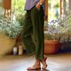 Women's Fashion Solid Color Loose Elastic Waist Straight Pocket Casual Pants
