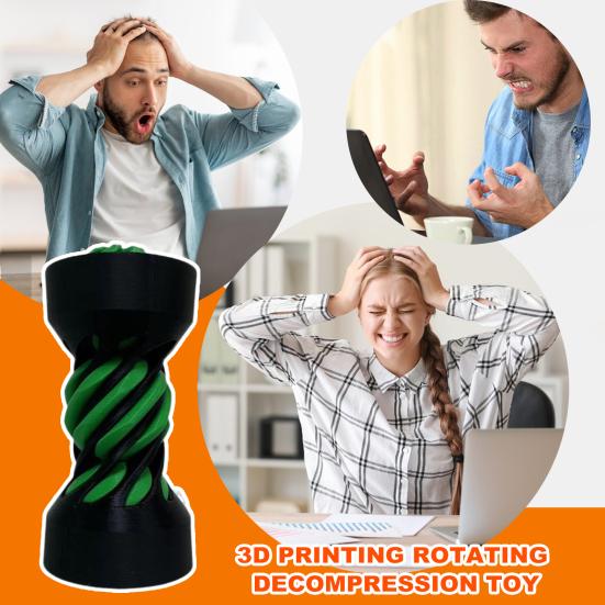 3D Printed Spiral Cylinder Ball Impossible Passthrough Spiral Cylinder Desktop Figurine Stress Anxiety Relief Kids Adults Educational Mini Column