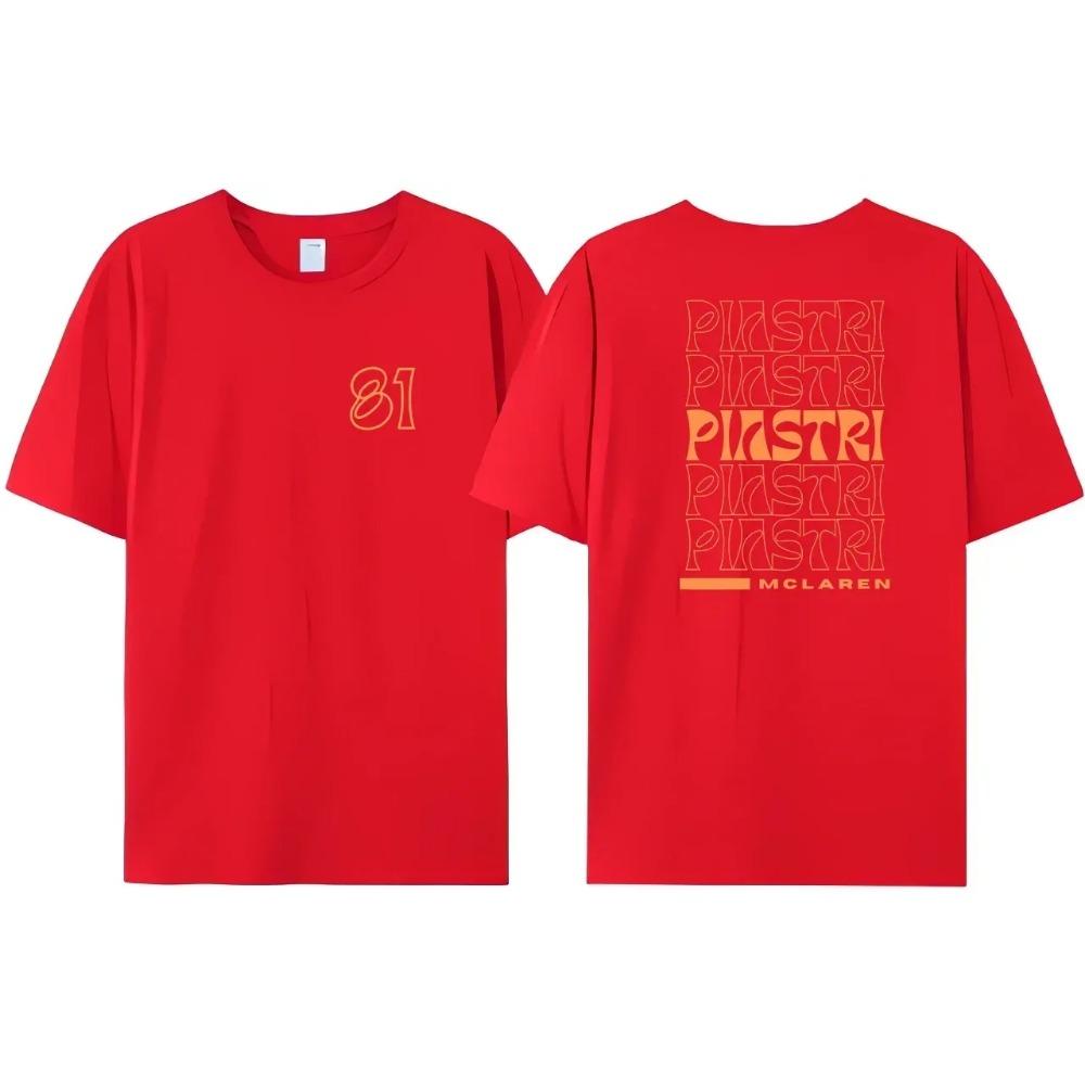 2024 New 81 Letter Racing Men's T-Shirt Cotton F-1 Oscar Piastri 81 Print F Racing 1 Fan Women's Harajuku Piastri 81Casual Tee
