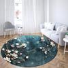 Tropical Plant Leaf Printed Circular Carpet Family Living Room Bedroom Bathroom Floor Mat Floor Decoration Carpet