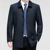 High-end Wool Jacket Men's Spring and Autumn New Lapel Casual Jacket Middle-aged and Elderly Dad's Wool Buttoned Top
