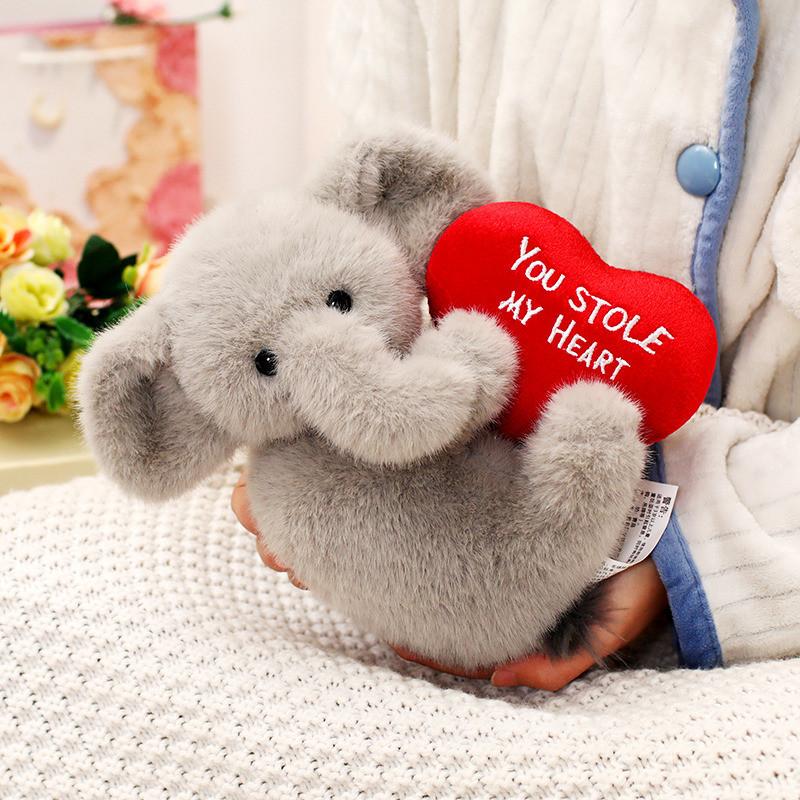 Pig Steal Heart Elephant Plush Toy Animal Stuffed Doll Cartoon Decoration Gift