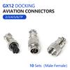 10 Set GX12  Docking 2 3 4 5 6 7Pin Male&Female Circular Panel Aviation Connector Butt Joint  Plug Socket