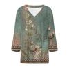 Women's Shirt Blouse Casual Loose Shirts  3/4 Sleeve  Print  V Neck Tops Print  Tops T-shirts Tee