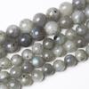 Gray Labradorite Stone Natural Moonstone Round Beads 15"Strand Smooth Loose Spacer Beads 4/6/8/10/12mm for Jewelry Making DIY Bracelets Accessories
