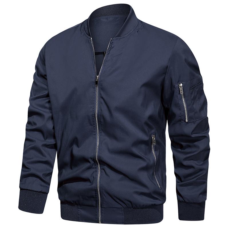 USA Size Men's Lightweight Bomber Jacket for Spring Autumn - Casual Flight Pilot Varsity Baseball Coat