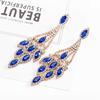 Anniversary Bling Bling Multicolor Water Drop Wedding Party Fine Jewelry Women Long Dangle Earrings