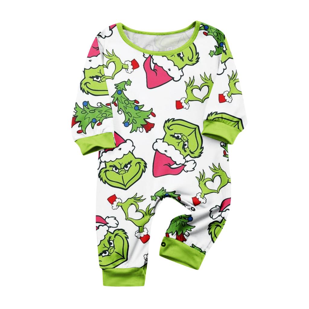 Christmas Print Cute Family Set Pajamas, Home Clothes, Family Set Long Sleeve Top Pants Set