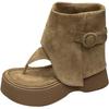 Mezzanine Sandals Women's New Summer Suede Niche Design Thick-soled Cool Boots Retro Women's Shoes