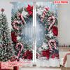 2pcs 2D Flat Printing Merry Christmas Drapes Snow Candy Bar Versatile Polyester Fabric Without Electricity Birthday Party for