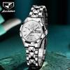 JINSHIDUN New Business and Leisure Ladies Watch Fully Automatic Mechanical Watch Tungsten Steel Double Calendar Luminous Waterproof High-end Watch