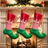 Stripe Elf Christmas Stockings Hanging Party Supplies Presents
