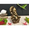 Handcrafted French Brown Mukut Ganesha Idol (3.5") - Perfect for Car Dashboard, Home or Office Decor and Gifting, Idol