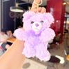 Teddy Cartoon Bear Plush Toy Bow Decoration Animal Doll Keychain Kid Pendant