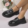 Fashion Solid Color PU Leather Flat Loafers Women Comfortable Soft Sole Slip On Shoes Woman Lightweight Casual Shallow Mouth Black Flats