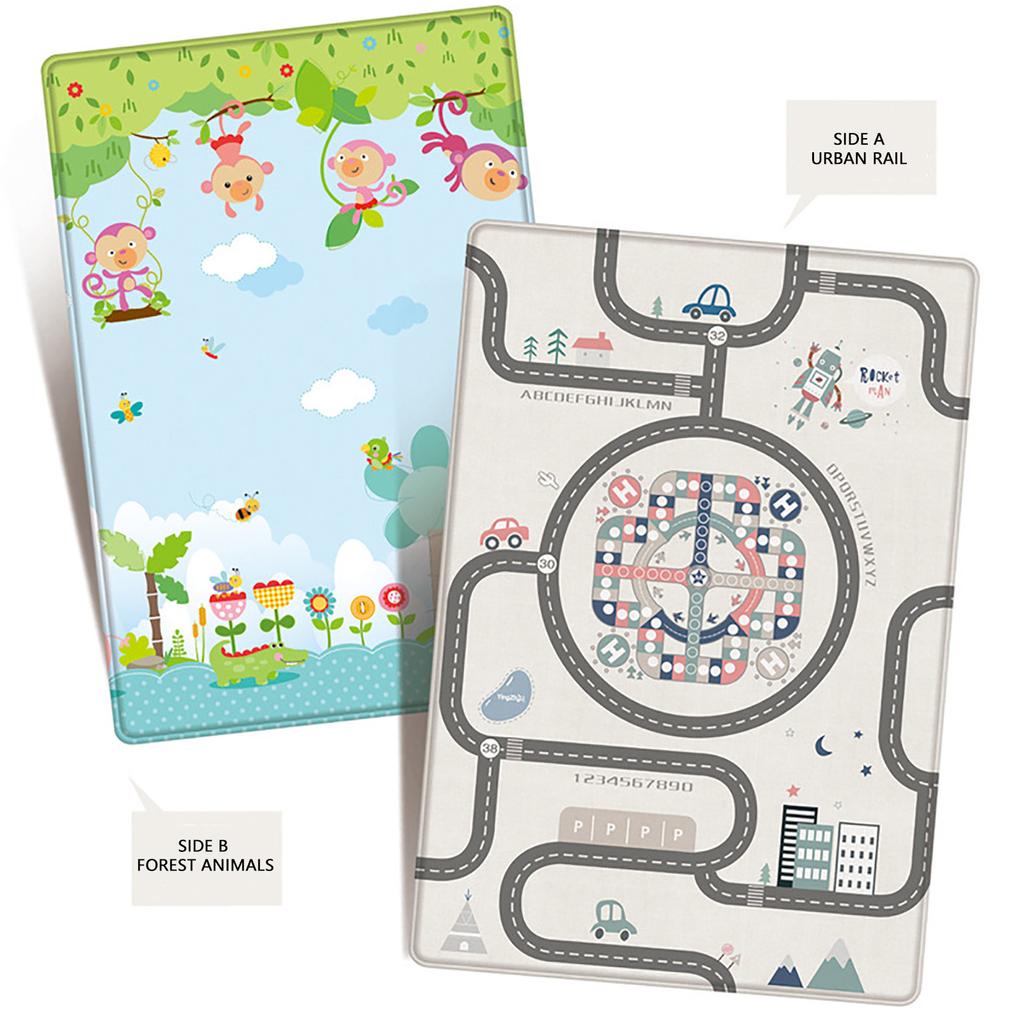 Kids Play Mat, Large Folding Playmat, Crawling Mat Waterproof Reversible YogaMat