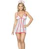 Ladysta Women's White-Red Nurse Dress Role Play Costume Freesize( S M L)