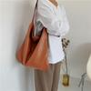 Vintage Soft PU Leather Ladies Shoulder Bag Commuter Large Handbag Women's Versatile Tote Underarm Bag