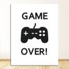 Black and White Posters, Teenage Boy Bedroom Decoration, Game Quotes, Art Canvases, Painting Pictures, Game Room Wall Decoration