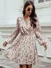 2023 Trendy European and American Autumn Print Long-Sleeve Dress