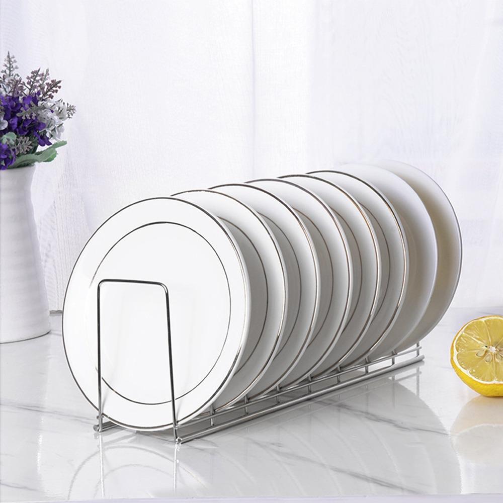 Multipurpose Plates Storage Rack Silver Bowls Plates Drainer Holder Dish Draining Rack Kitchen