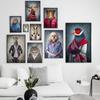 Human Body, Animal Head, Abstract Wall Art Seal, Giraffe, Bear, Lion, Canvas, Painting, Scandinavian Poster, Decor, Living Room Photos,