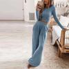 Popular Loose Comfy Spring Autumn Sexy Crew Neck Homewear for Daily Wear Women Pajama