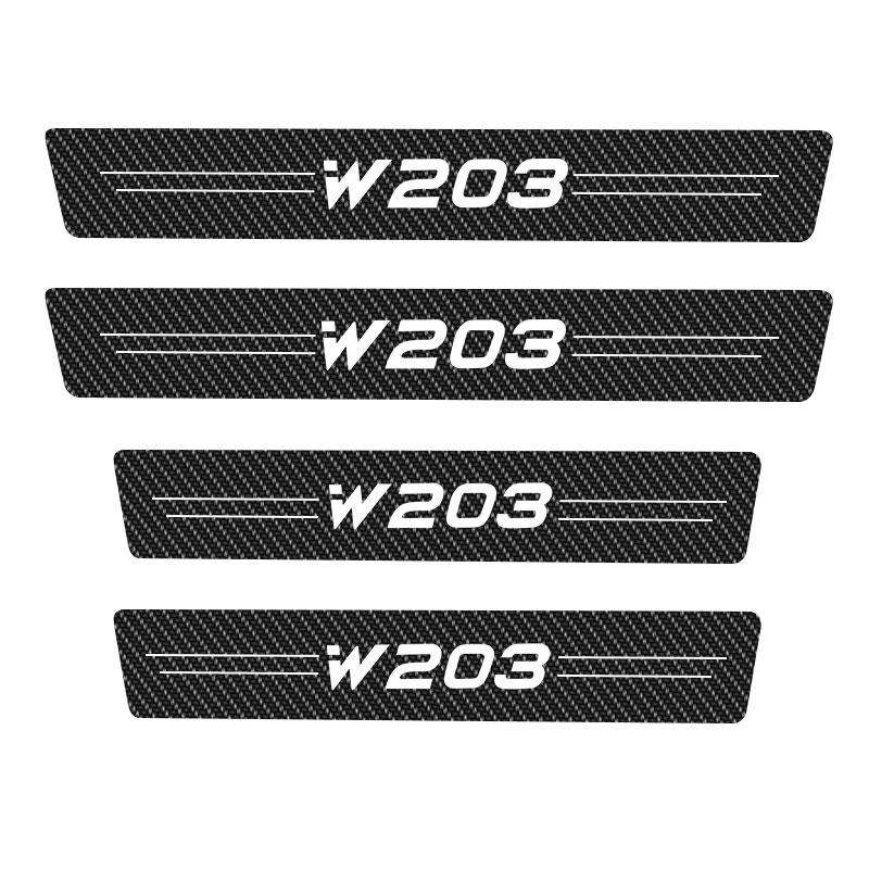 Four Carbon Fiber Scratch Protection Stickers for Car Doorsill Are Applicable To Mercedes Benz W124 W203 W204 ML Auto