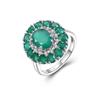 Trendy Awesome S925 Silver Ring Natural Green Agate Calming Gemstone Light Luxury Jewelry Women Engagement Banquet Festival Gift