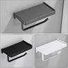 Paper Holder with Shelf Aluminum Black White Grey Wall Mount Kitchen Bathroom Toilet Paper Towel Roll Rack Storage Tissue Hanger