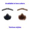 100% Human Hair Beard Black Brown Lace Mesh Beard Shallow Short Realistic Fake Moustache For Men Makeup Facial Hair Hand Made