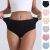 High-waisted Plus Size Belly Flatterer Underwear With Hip Lift Solid Color