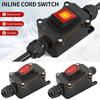 110V-220V 12V-24V Inline Power Cord Marine Rocker Switch On Off Waterproof IP67 Junction Box Outdoor 20A High Current Connector